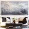 Buy Abstract Wall Art Silver and Gray Painting White Art | SILVER REFLECTION online shopping cheap
