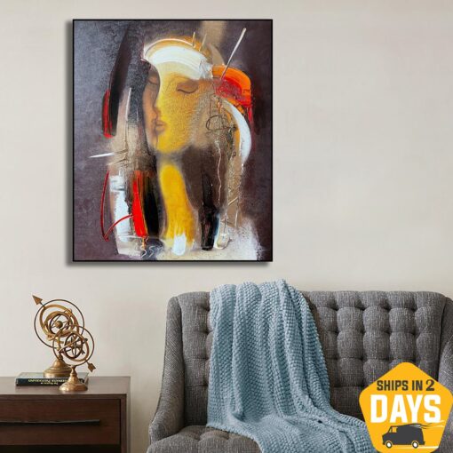 Buy Abstract Woman Acrylic Painting Female Colorful Painting on Canvas Modern Wall Art for Home | DREAMY SIMGE 27.6"x23.7" online shopping cheap