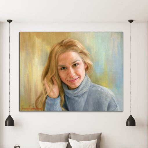 Buy Abstract Woman Custom Paintings from Photo Original Wall Art Female Oil Painting for Living Room Decor | PAINTING FROM PHOTO #27 online shopping cheap