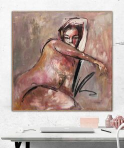 Abstract Woman Painting Original Post Expressionist Paintings On Canvas Edgar Degas Woman Art Female Silhouette Canvas Handmade Artwork | POSE