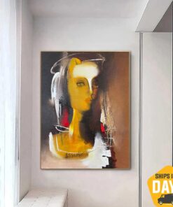 Abstract Woman Portrait Oil Painting Greek Mythology Original Ancient Religion Wall Art Decor for Home | MOIRA CLOTHO 31.4"x23.6"