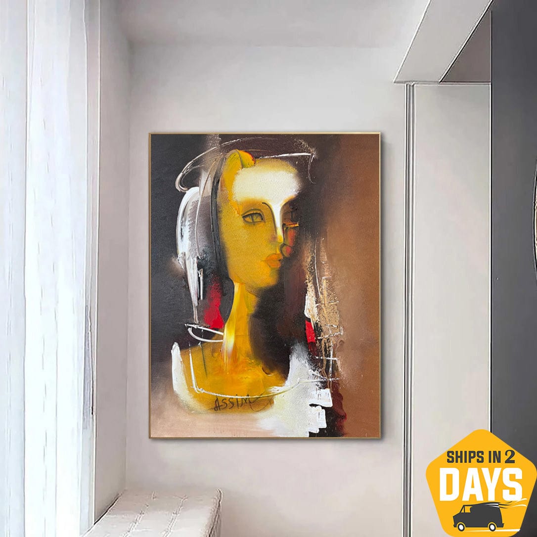 Buy Abstract Woman Portrait Oil Painting Greek Mythology Original Ancient Religion Wall Art Decor for Home | MOIRA CLOTHO 31.4"x23.6" online shopping cheap