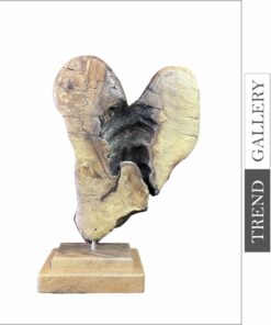 Abstract Wood Sculpture Art Hand Carved On Wood Statue Carving Sculpture Figurine Table Desktop Modern Art | RHYTHM OF HEART 19.6"x11"
