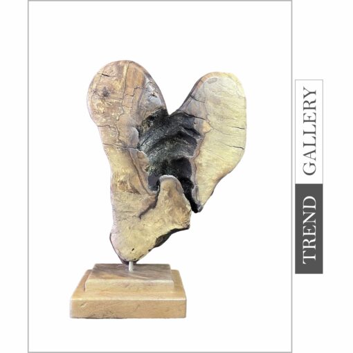 Buy Abstract Wood Sculpture Art Hand Carved On Wood Statue Carving Sculpture Figurine Table Desktop Modern Art | RHYTHM OF HEART 19.6"x11" online shopping cheap