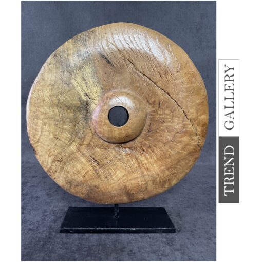 Buy Abstract Wood Sculpture Art Modern Round Wood Statue Hand Carved Art Table Desktop Art | NATURE OF THINGS 18.5"x12.2" online shopping cheap