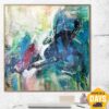 Buy Acrylic Painting On Canvas Large Blue Wall Art Blue Painting Abstract Modern Black Colors Wall Art Colorful Painting | URBAN CONCEPT 32"x32" online shopping cheap