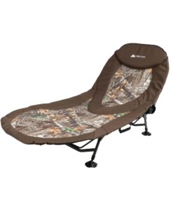 Adjustable Camo Camping Cot, Green, 77.9″L x 31″W