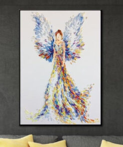 Angel Abstract Artwork Large Angel Painting Angel Girl Oil Painting | FACELESS ANGEL