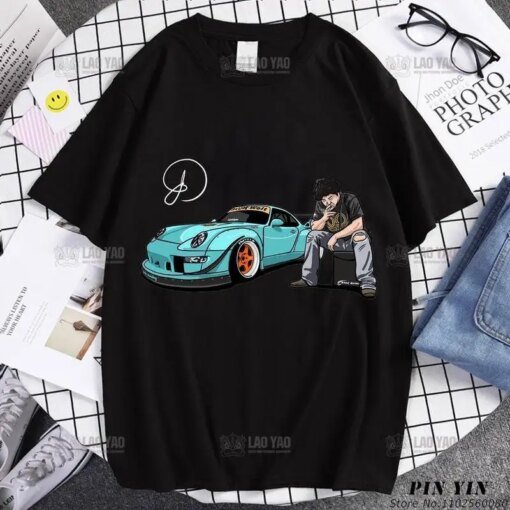 Buy Apprehensive Bay and Car Graphic T Shirt Men Funny Automobile Culture Fashion T-shirts Summer Unique Streetwear Tees Vintage online shopping cheap