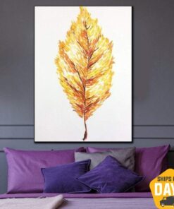 Autumn Leaf Painting Extra Large Wall Art Canvas Impasto Paintings On Canvas | AETHEREALITY 28"x20"