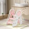 Buy BABY Kids 3-Step Learning Stool Foldable Standing Tower for Toddlers Pink online shopping cheap
