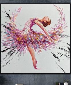 Ballerina Abstract Artwork Large Ballerina Painting Dancing Girl Oil Painting Oil Artwork for Hotel Wall Decor | BALLERINA ELORA