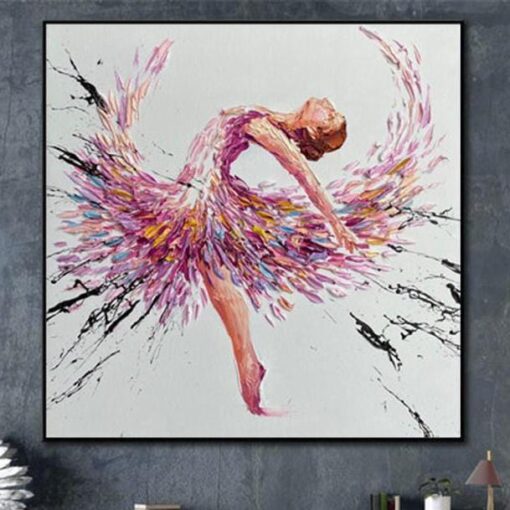 Buy Ballerina Abstract Artwork Large Ballerina Painting Dancing Girl Oil Painting Oil Artwork for Hotel Wall Decor | BALLERINA ELORA online shopping cheap