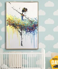 Ballerina Abstract Canvas Painting Colorful Wall Art Ballet Paintings On Canvas Fine Art Oil Impasto Painting Decor | BALLERINA GENET 28"x20"