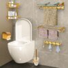 Buy Bathroom Accessories Set Wall Mounted Bath Toilet Hardware Bar Shelf online shopping cheap