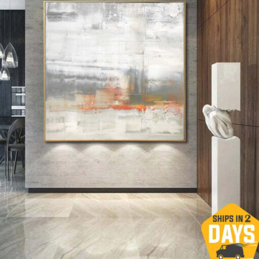 Buy Beige Abstract Paintings On Canvas Original Culming Wall Art Handmade Painting Textured Oil Painting | AUTUMN 39.37"x39.37" online shopping cheap