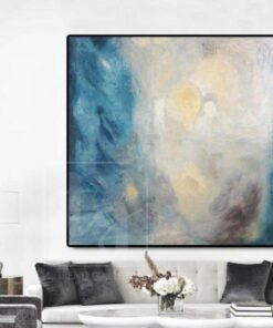 Beige Painting Blue Abstract Painting Texture Canvas | INNOCENT SOUL