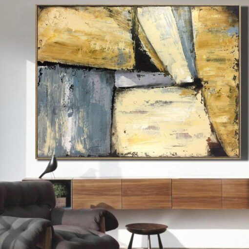 Buy Beige Paintings on Canvas Oversized Geometric Modern Abstraction Oil Wall Art | OPEN HEIGHTS online shopping cheap