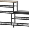 Buy Bench 5-Tier Shoe Storage with Seat Industrial Entryway Bench Metal Storage Shelves Organizer Entry Bench Shoe Stand for Entrywa online shopping cheap