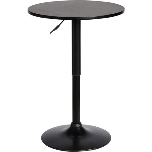 Buy Bentley Height Adjustable Swivel Pub Table with Black Wood Finish and Black Base online shopping cheap