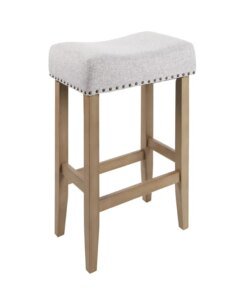 Better Homes & Gardens Light Grey Linen like Upholstered Backless 29 inch Barstool