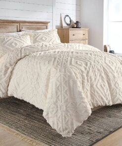 Better Homes and Gardens 3-piece Chenille Duvet Cover Set, Full/Queen, Ivory