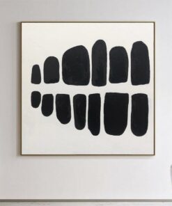 Black And White Art Abstract Minimalist Paintings On Canvas Stones Art Textured Painting Modern Hand Painted Wall Decor | COME TO LIGHT