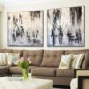 Buy Black And White Art Original Painting Snow Break Abstract Palette Knife Art 2 Piece | RAIN COVER online shopping cheap