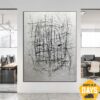 Buy Black And White Oil Painting Abstract Modern Figurative Artwork Wall Hanging Decor for Living Room | ROTATION 64"x48" online shopping cheap