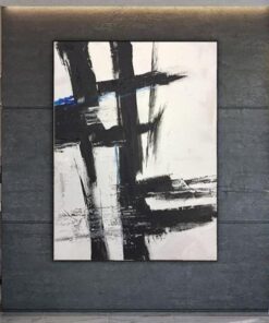 Black And White Wall Art Large Original Abstract Painting Lots Texture Abstract Franz Kline style | EMOTIONAL OUTBURST