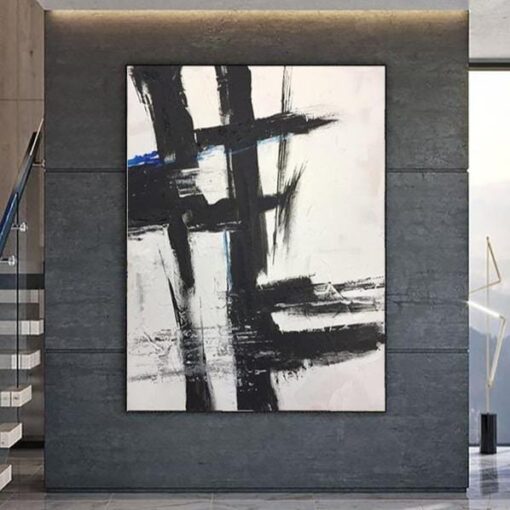 Buy Black And White Wall Art Large Original Abstract Painting Lots Texture Abstract Franz Kline style | EMOTIONAL OUTBURST online shopping cheap