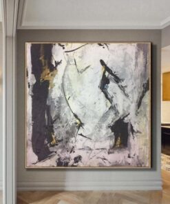 Black And White Wall Artwork Gold Leaf Painting Original Art Abstract Paintings On Canvas | POTENTIAL ENERGY