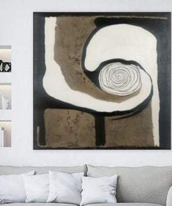 Black Painting Oversized Wall Art Decor Abstract Bronze Brown Painting White And Black | DEEP GAZE