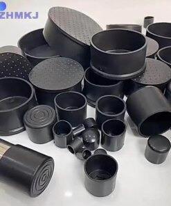 Black Round Chair Table Feet Stick Pipe Tubing End Cover Caps Cap PVC Rubber Diameter 6~60mm Floor Protection Pads Non-slip