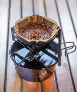 Black Titanium Folding Coffee Filter Rack Coffee Dripper Bracket Coffee Filter Rack With Storage Bag Outdoor Tools