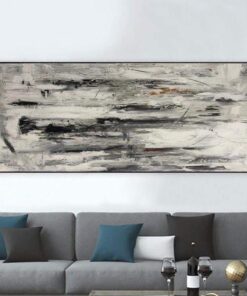 Black & White Painting Abstract Painting on Canvas Minimalist Art Contemporary Grey Art Acrylic Painting on Canvas Original Painting | BREATH OF EARTH