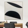 Buy Black and white abstract wall art painting on canvas minimalist geometric fine art in custom size as modern textured wall art | GEOMETRIC ILLUSION online shopping cheap