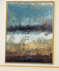 Blue Abstract Painting Brown Painting Ocean Painting Acrylic Painting On Canvas | POURING RAIN