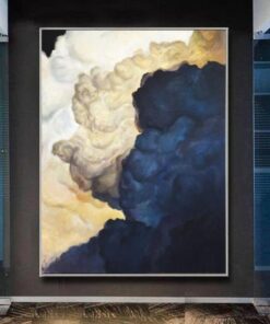 Blue Painting Abstract Clouds Paintings On Canvas Textured Wall Art Contemporary Wall Decor | BLUE COILS