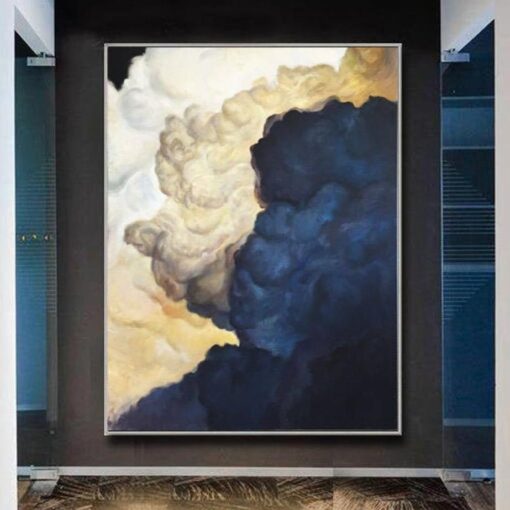 Buy Blue Painting Abstract Clouds Paintings On Canvas Textured Wall Art Contemporary Wall Decor | BLUE COILS online shopping cheap