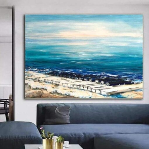Buy Blue Painting Abstract Ocean Painting Original Piano Paintings Extra Large Seascape Artwork Contemporary Art | MARINE SOUNDS online shopping cheap