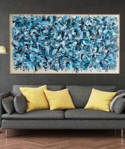 Blue Painting On Canvas Abstract Art Original Large Acrylic Painting Original Oil Living Room Wall Art Modern Original Paintings Large | MYSTICAL AIR