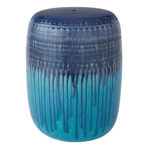 Buy Blue Teal Glazed Ceramic Garden Stool