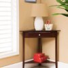 Buy Brand Walnut Finish Wood Corner Sofa Accent Table with Drawer Linlamlim pillow cover online shopping cheap