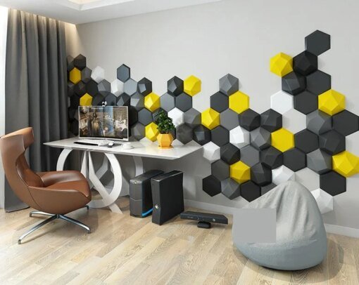 Buy Breathable Self-adhesive hexagonal soft bag tatami wall online shopping cheap