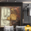 Buy Brown Abstract Painting Gold Leaf Art Oversized Gold Paintings on Canvas Extra Large Original Abstract Painting Office Decor Art | AUTUMN COVER 32"x32" online shopping cheap