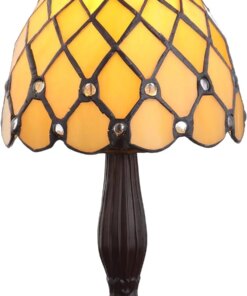 Campbell Tiffany-Style 12.5″ LED Tiffany,Traditional for Bedroom, Living Room, Office, College Dorm, Coffee Table, Bookcase Lin