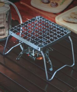 Campfire Grilling Multifunctional Folding Portable Stainless Steel Camping Grate Gas Stove Stand Outdoor Wood Stove Stand