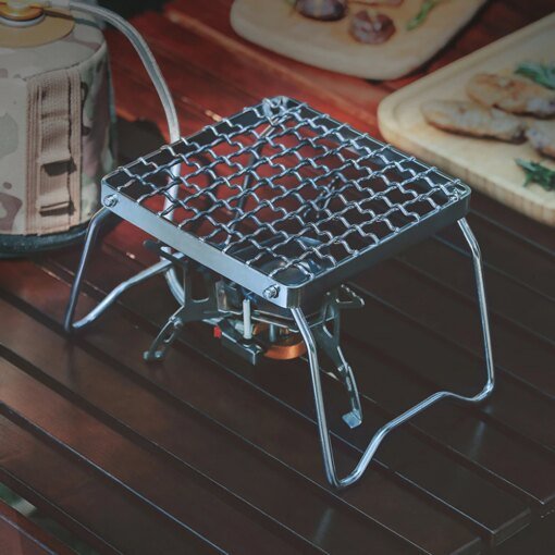 Buy Campfire Grilling Multifunctional Folding Portable Stainless Steel Camping Grate Gas Stove Stand Outdoor Wood Stove Stand online shopping cheap