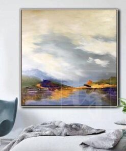 Canvas Art Large Gray Painting Blue Painting | OTHER SHORE